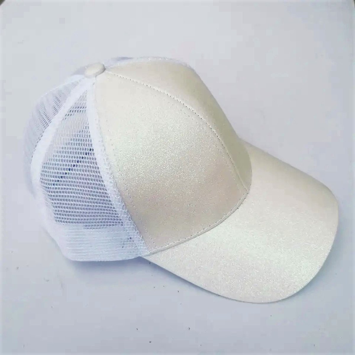 Glitter Meisjes pet Off-White (5-10 jaar) - Baseball Cap