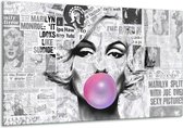 Peinture sur verre Marilyn Monroe | Noir, gris, violet | 120x70cm 1Hatch | Tirage photo sur verre |  F006860