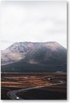 Berg met weg - Lanzarote - Foto Op Canvas 60x90