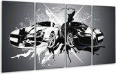 GroepArt - Glasschilderij - Audi, Auto - Zwart, Wit, Grijs - 160x80cm 4Luik - Foto Op Glas - Geen Acrylglas Schilderij - 6000+ Glasschilderijen Collectie - Wanddecoratie