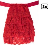 2x Luxe Jabot kant rood - Stropdas - Festival lakei thema feest army festival Mozart Gouden eeuw