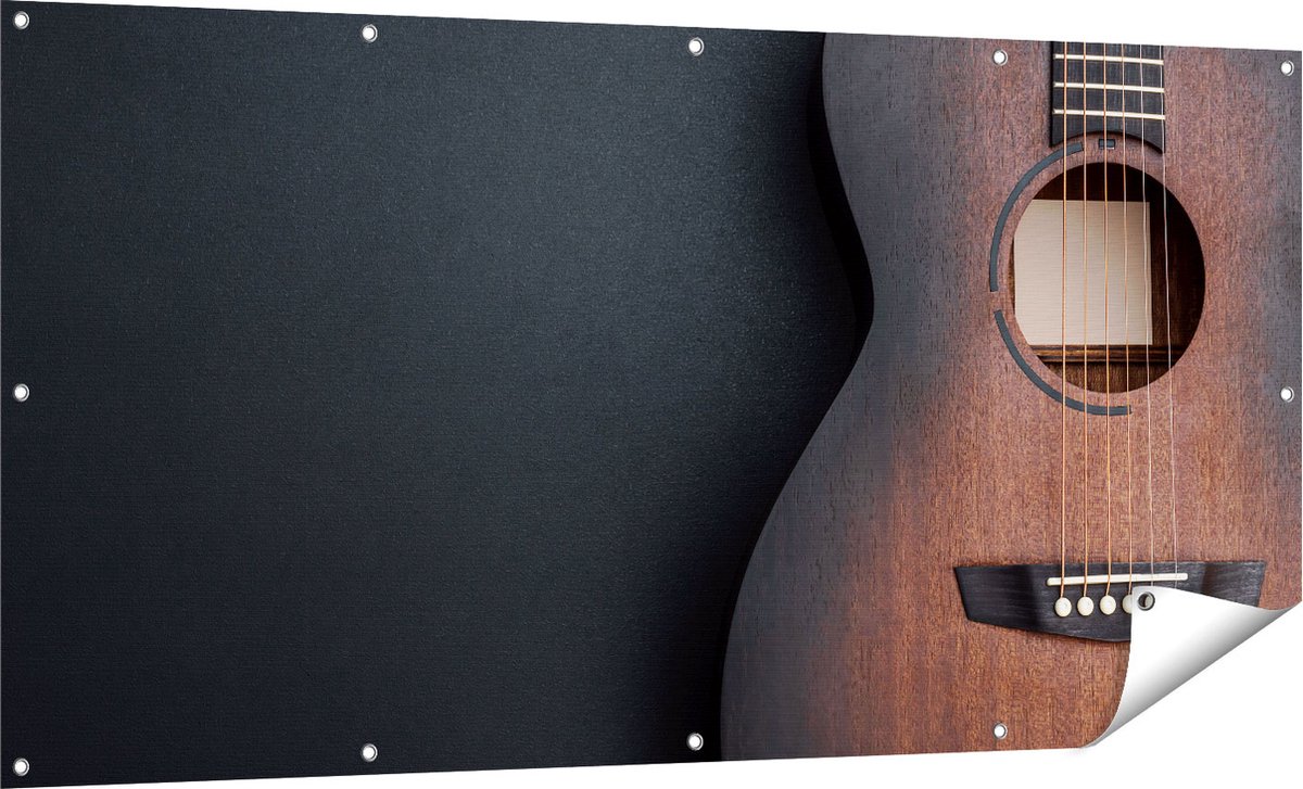Gards Tuinposter Gitaar - 160x80 cm - Tuindoek - Tuindecoratie - Wanddecoratie buiten - Tuinschilderij Multikleur