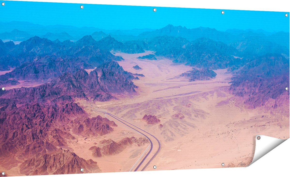 Gards Tuinposter Bergen in de Woestijn in Egypte - 180x90 cm - Tuindoek - Tuindecoratie - Wanddecoratie buiten - Tuinschilderij Multikleur