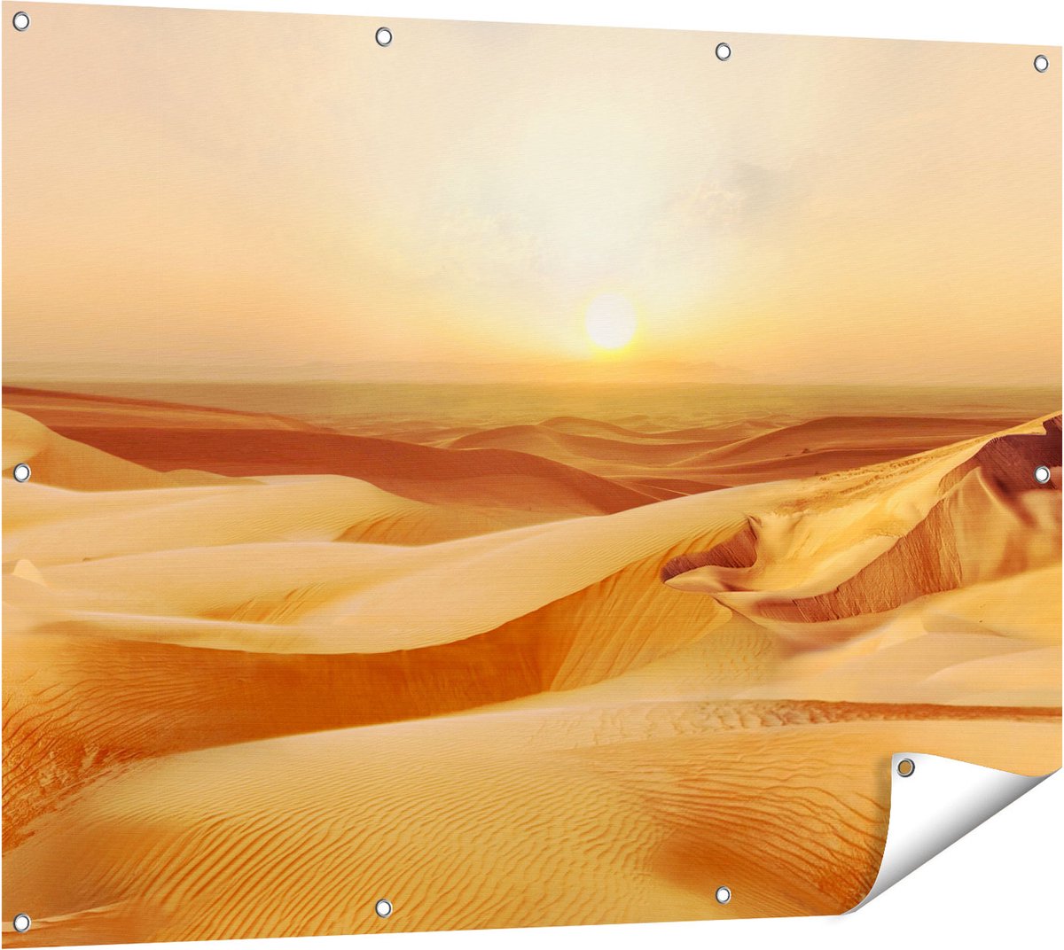 Gards Tuinposter Woestijn bij Zonsondergang in de Sahara - 120x90 cm - Tuindoek - Tuindecoratie - Wanddecoratie buiten - Tuinschilderij Multikleur