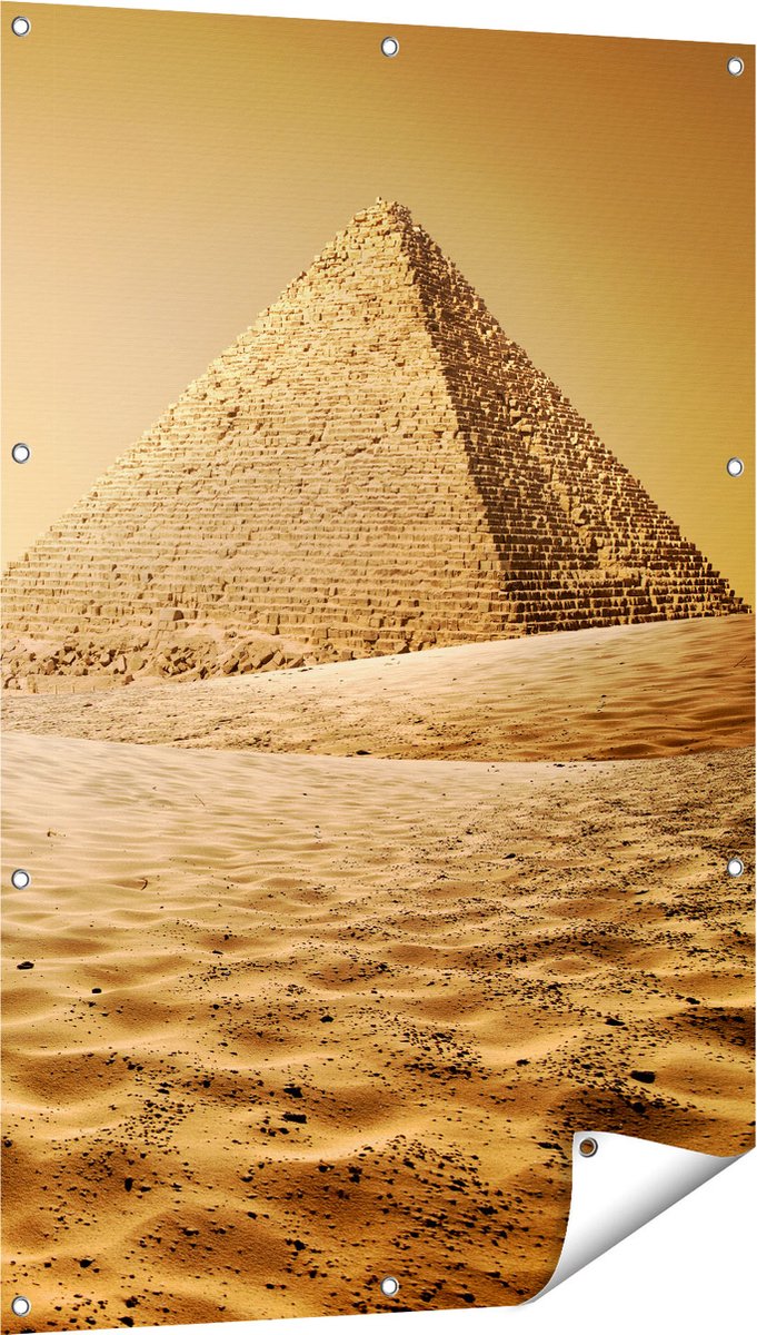 Gards Tuinposter Egyptische Piramides - Egypte - 80x120 cm - Tuindoek - Tuindecoratie - Wanddecoratie buiten - Tuinschilderij Multikleur