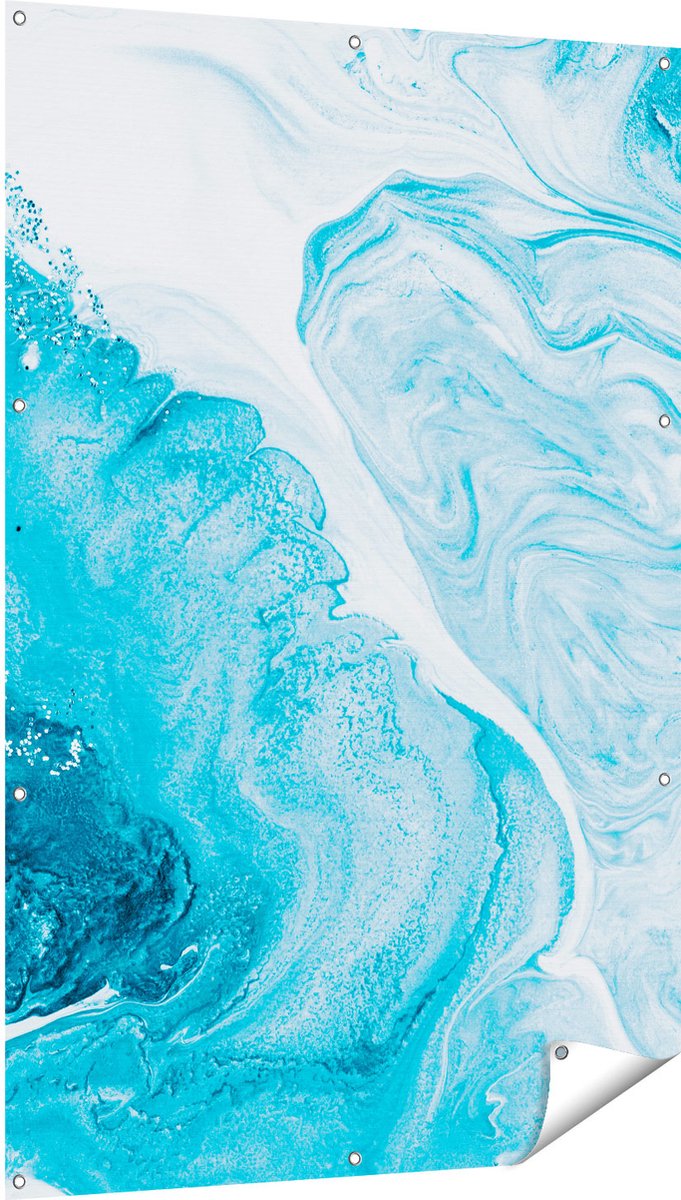 Gards Tuinposter Abstracte Kunst van een Oceaan - 100x150 cm - Tuindoek - Tuindecoratie - Wanddecoratie buiten - Tuinschilderij Multikleur