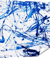 Gards Tuinposter Abstracte Kunst Blauwe Verf - 100x100 cm - Tuindoek - Tuindecoratie - Wanddecoratie buiten - Tuinschilderij