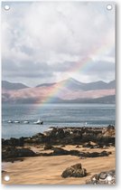 Regenboog aan de kust - Lanzarote - Tuinposter 100x160cm