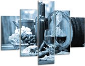 Peinture sur verre Vin, Cuisine | Bleu gris | 100x70cm 5Liège | Tirage photo sur verre |  F006755
