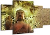 Peinture | Peinture sur toile Bouddha, Image | Brun vert | 160x90cm 4 Liège | Tirage photo sur toile