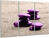 GroepArt - Schilderij -  Spa - Paars, Grijs - 120x80cm 3Luik - 6000+ Schilderijen 0p Canvas Art Collectie