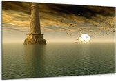 Peinture sur verre Sunset | Gris, jaune, blanc | 120x70cm 1Hatch | Tirage photo sur verre |  F000309