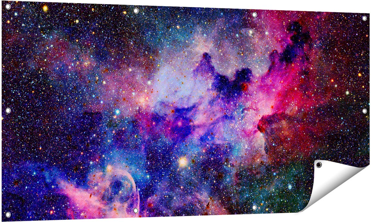 Gards Tuinposter Sterrenstelsel in de Ruimte - 140x70 cm - Tuindoek - Tuindecoratie - Wanddecoratie buiten - Tuinschilderij Multikleur