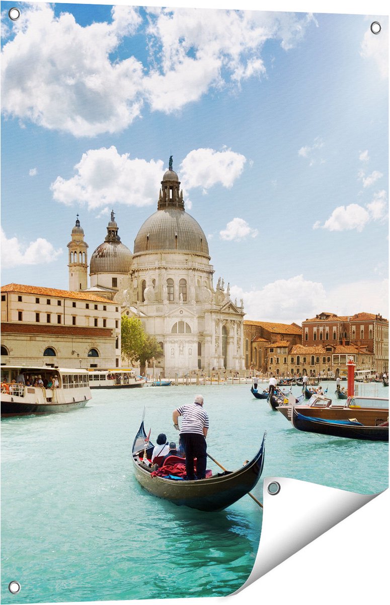 Gards Tuinposter Basiliek San Marco in Veneti� op het Water - 60x80 cm - Tuindoek - Tuindecoratie - Wanddecoratie buiten - Tuinschilderij Multikleur