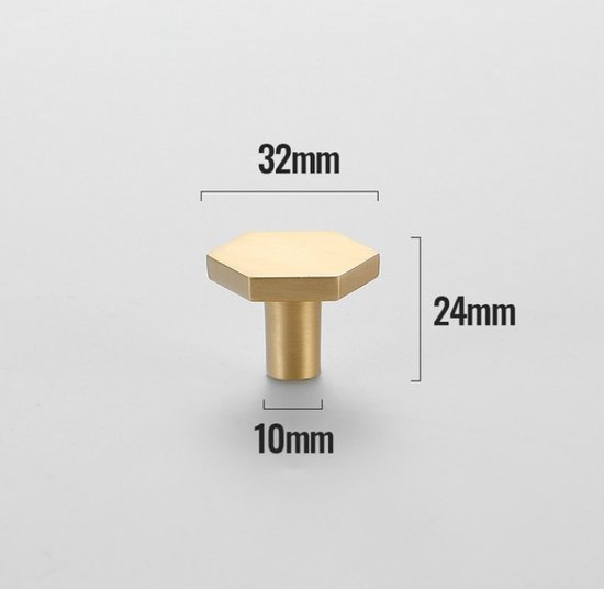 Gouden Deurknop Meubels Set Van 2 Stuks - Gouden Handvat Kast 32 MM - Gouden Deurknoppen - Kast Handvat Goud - Gouden Afwerking Meubels - Gouden Handvatten Kastjes 2 Stuks