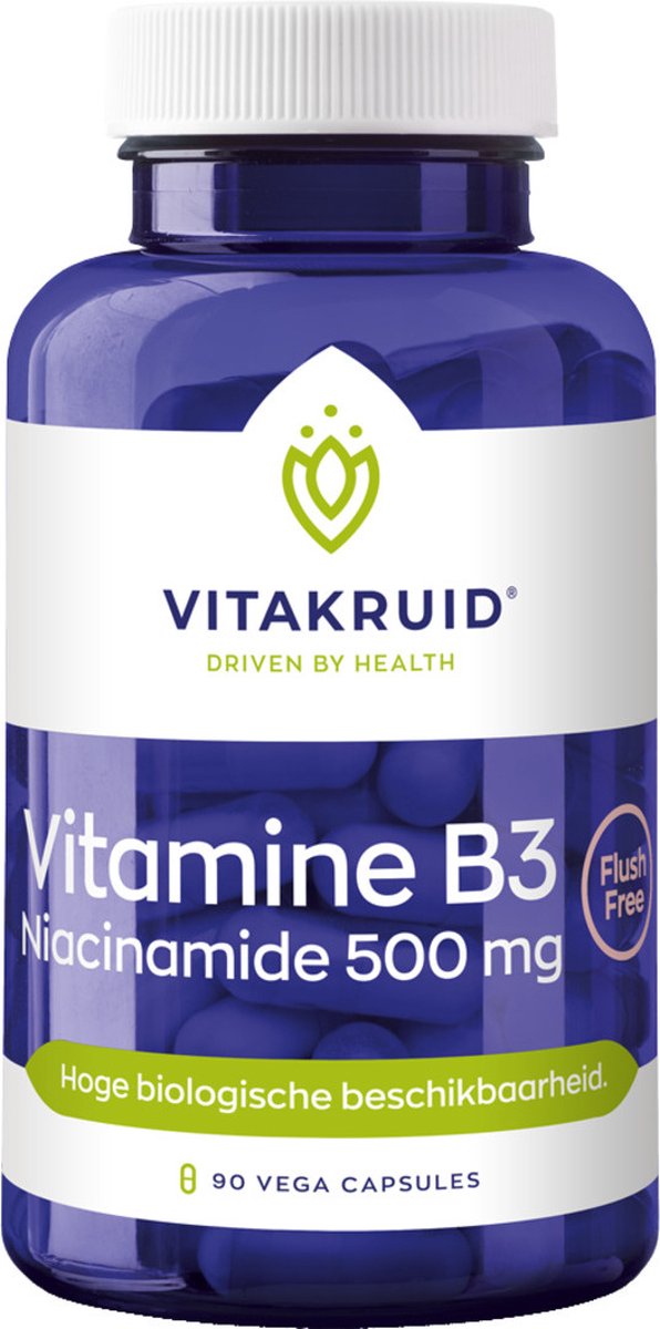 Vitakruid Vitamine b3 niacinamide 500 mg Voedingssuplement - 90 vega capsules