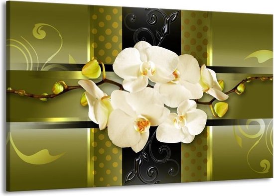 Canvas schilderij Orchidee | Groen | | F005832