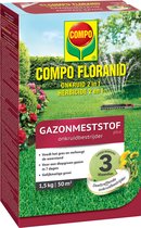 COMPO Engrais gazon plus désherbant - effet longue durée 3 mois - pelouse vert foncé en 7 jours - carton 1,5 kg (50 m²)