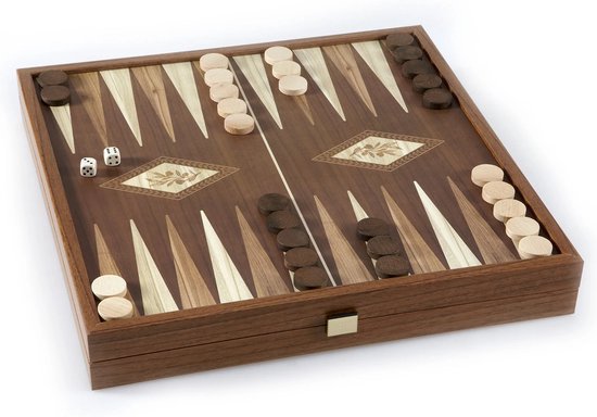 Thumbnail van een extra afbeelding van het spel Manopoulos - Schaken & backgammon - 2-in-1 combo - 41x41 cm