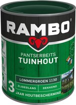 Rambo Pantserbeits Tuinhout Zijdeglans Dekkend - Gelijkmatig Vloeiend - Lommergroen - 0.75L