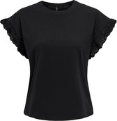 Only T-shirt Onliris S/s Emb Top Jrs 15255618 Black Dames Maat - XS