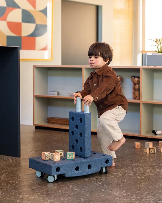 Modu Explorer Kit - Zachte blokken-19 onderdelen- Open Ended speelgoed - Speelgoed 1 -2-3 jaar- Deep Blue / Sky Blue van Modu — afbeelding 5