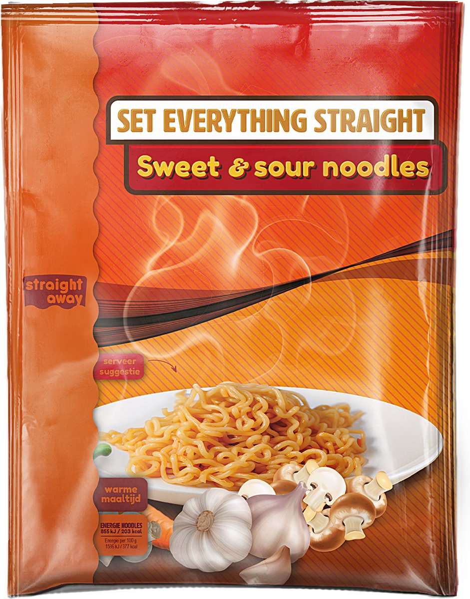 Straight away Maaltijdvervanger - Warme maaltijd - Sweet and Sour Noodles - 21 x 54 g