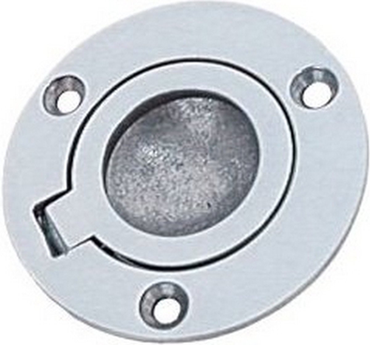 Ronde luikring - Messing verchroomd - 60 mm