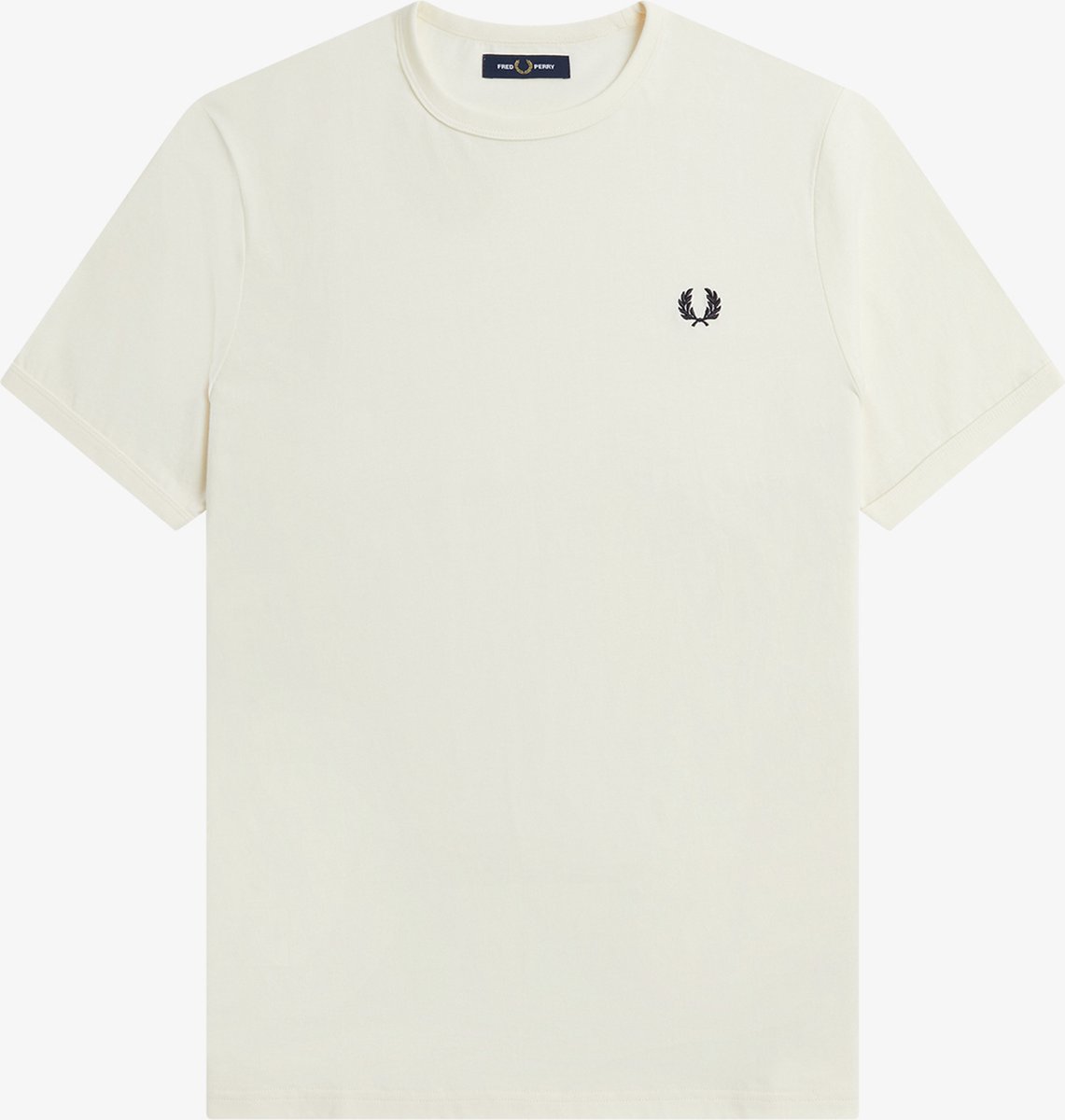 Fred Perry Ringer regular fit T-shirt M3519 - korte mouw O-hals - Ecru - wit - Maat: XXL