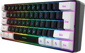 Bol.com HXSJ V700 RGB Membraan bedrade gaming toetsenbord - 61keys - Qwerty - Zwart Wit aanbieding