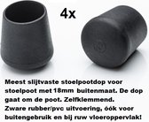 4 stuks Stoelpootdop omdop 18mm PVC zware kwaliteit. Stoelpootdoppen. Ombuis. Pootdop. Pootdoppen. Vloerglijder.