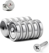 Brute Strength - Super sterk magnetisch ophangsysteem voor gereedschap, sleutels en messen - 32 mm - Neodymium magneet sterk - 10 stuks - Messenstrip - Magneetstrip