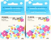 FLWR - Inktcartridges / PG-560XL & CL-561XL / Multipack Zwart en Kleur - Geschikt voor Canon