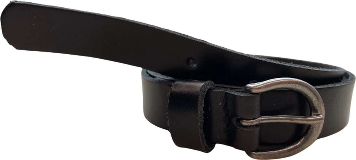 Leren riem dames - Ceintuur dames - Zwart - Nikkelvrije gesp - Riemmaat 95