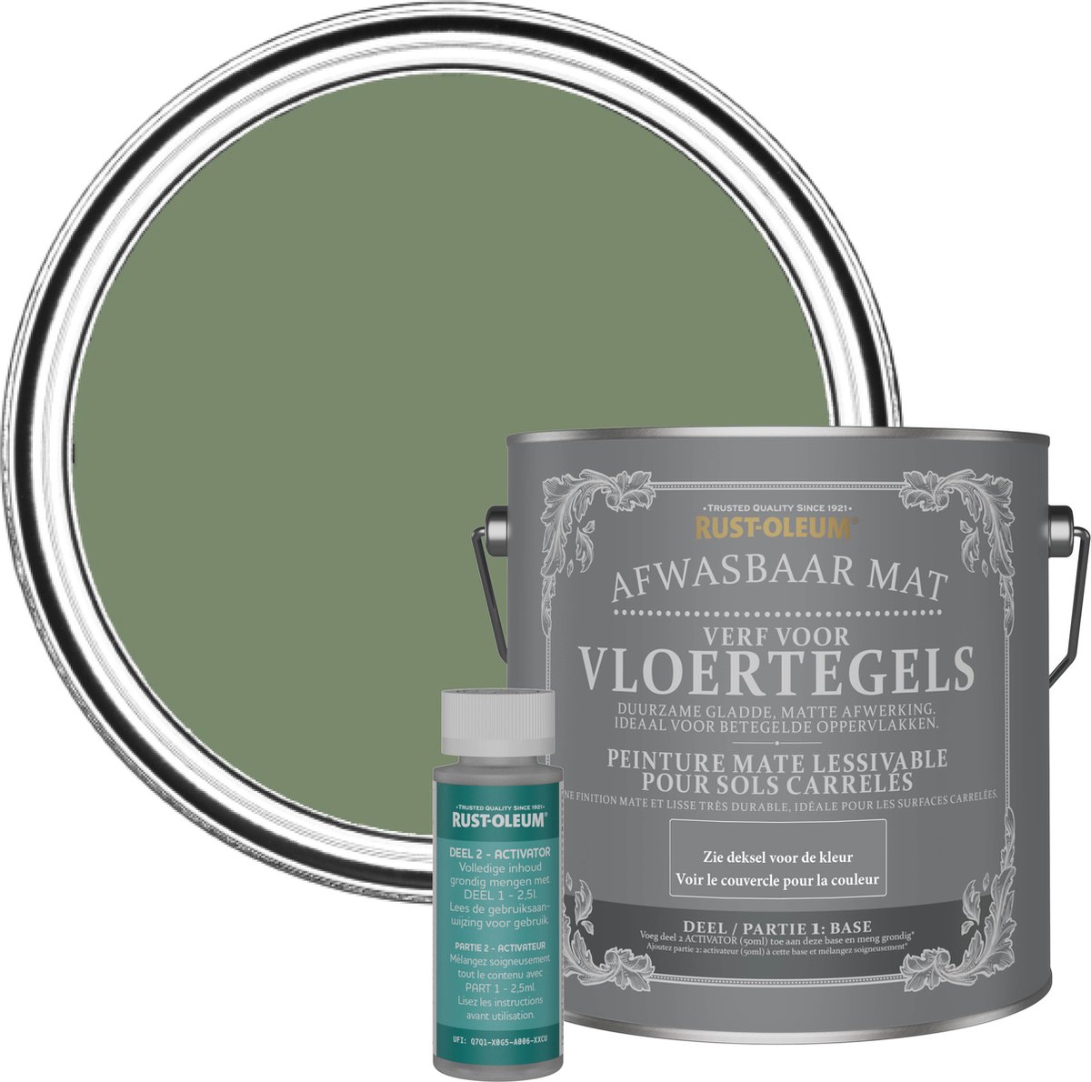 Rust-Oleum Groen Afwasbare Vloertegelverf - Struikgewas 2,5L