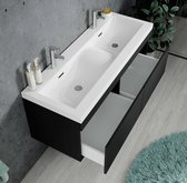 Badplaats de salle de bain Avellino 120cm Zwart - Meuble avec double vasque