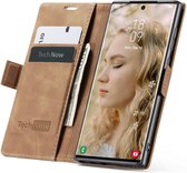 Hoesje geschikt voor Samsung Galaxy S23 Ultra - Book Case Leer Slimline Bruin