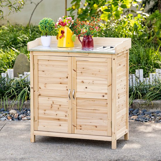 Outsunny Gartenschrank avec galvanisé Griffen und erhöhtem Edge 84B-629