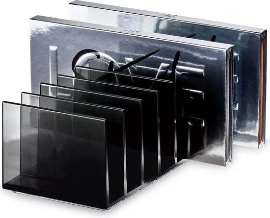 Organisateur de Maquillage Tanno, avec 7 compartiments de la série Signature de Sarah Tanno, rangement cosmétique en plastique pour palettes de maquillage, gris