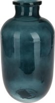 H&S Collection Bloemenvaas San Remo - glas - blauw transparant - D18 x H35 cm
