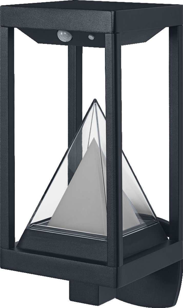 LEDVANCE SMART+ outdoor Bluetooth solar wandlamp, met warm wit (3000K) en gekleurd licht, bruikbaar zonder stroom, tot 2,5 uur brandduur bij 100% licht, oplaadbaar met USB-C kabel IP44 sensor