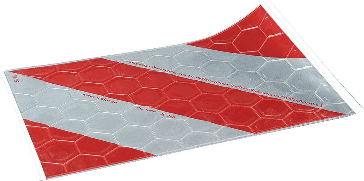 Reflecterende laadklepvlag zonder houder - 440 x 260 mm linkswijzend
