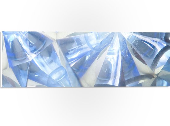 PVC Schuimplaat- Abstracte Lichtblauwe Vakken in Tegengestelde Richtingen - 60x20 cm Foto op PVC Schuimplaat