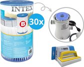 Intex - Filtre type B - 30 pièces - Convient pour pompe de filtration 28634GS & WAYS brosse de récurage