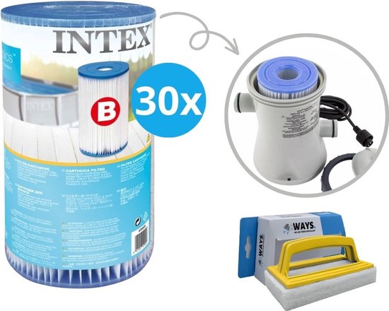 Intex - Filtre type B - 30 pièces - Convient pour pompe de filtration  28634GS & WAYS... | bol.com