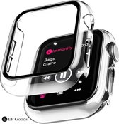 EP Goods - Full Cover/Hoesje - Screen Protector - Geschikt voor Apple Watch Series 7, 8 en 9 - 45mm - Hardcase - Protection - Transparant