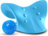 STFF & Co® Nekstretcher – Neck Releaser – Nekkussen – Neck Stretcher – Massage Apparaat – Shiatsu Massagekussen – Nekmassage Apparaat – Blauw