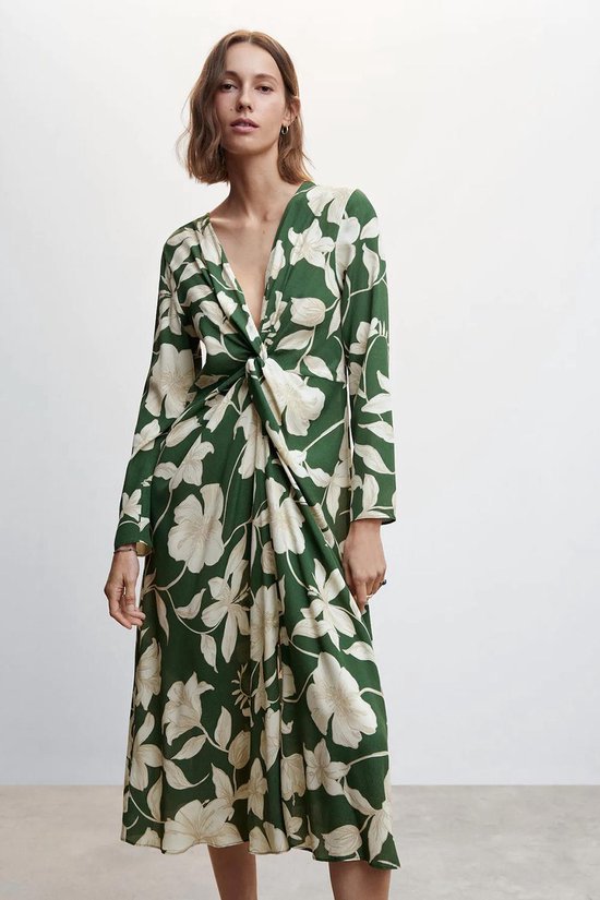 Mango Dress Robe en satin fleuri 47075856 43 Taille femme - S | bol.com