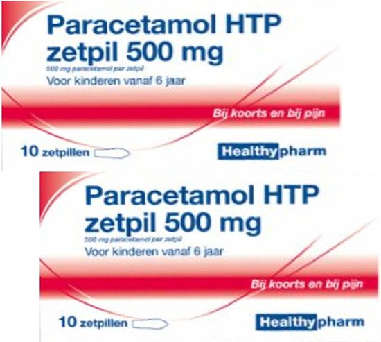 Healthypharm Paracetamol 500mg - 2 x 10 zetpillen