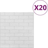 vidaXL - 3D-behang - zelfklevend - 20 - st - bakstenen - wit